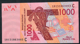 W.A.S. LETTER C = BURKINA FASO P315Ct 1000 FRANCS (20)18 2018 UNC. - West African States
