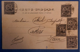 E11 REGENCE DE TUNIS BELLE CPA 1903 CAMP SERVIERE POUR ASTRES TARN + CACHET T.84 TUNIS LE SOUK - Lettres & Documents