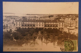 A41 TUNISIE BELLE CARTE 1914 BIZERTE GRAND HOTEL POUR COUCHES LES MINES + CACHET PAR PAQUEBOT - Covers & Documents