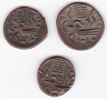 Cambodge 2 Pe (1/2 Fuang) 1847, 3 Pièces Différentes, Superbe - Cambogia