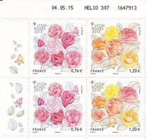 Congrès Mondial Des Sociétés De Roses 2015 à Lyon - Coin Daté 04.05.15 - Y&T N° 4957 & 4958 X2 - 2020-…