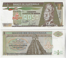 Banknote Guatemala ½ 1/2 Quetzales 1988 Pick-65 Unc (US$ 14) - Guatemala