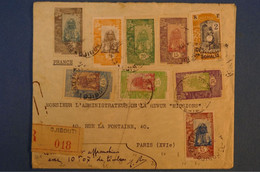 C AOF COTE DES SOMALIS SUPERBE LETTRE RECOM. 1936 DJIBOUTI POUR PARIS XVI E +VERSO+ 10F07 AFFRANCHISSEMENT SPECIAL - Lettres & Documents