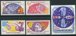 CZECHOSLOVAKIA 1975 Space Research MNH / **. Michel 2278-82 - Neufs