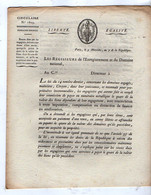 VP18.502 - Révolution - PARIS An 7 De La République Française - Circulaire Concernant Les Domaines Engagés - Décrets & Lois