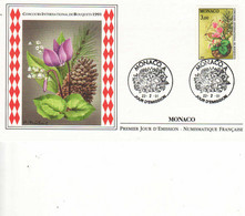 MONACO Premier Jour Concours International De Bouquets 22 2 91 Numismatique Francaise - Storia Postale