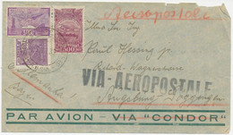 BRASILIEN 1938 Flugpost-MiF (u.a. Flugzeug) Selt. Flugpost-Bf Sollte Ursprünglich Mit "Condor" Geflogen Werden - Airmail