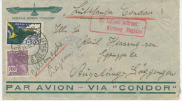 BRASILIEN 1934 Selt. Frühe Luftpost Mit "Condor" Int. Flugpost-MiF A. Pra.-Lupo-Bf "BRASILIEN - NÜRNBERG" Dt. Luftpost - Airmail