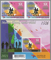 CAPE VERDE 2021 MNH Anti Alcohol Abuse Campaign Alokoholmißbrauch L'abus D'alcool 2v+S/S - OFFICIAL ISSUE - DHQ2146 - Drugs