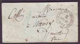 Dvt - Tàd "KPR FELD-POST-EXP:D RESERVE / 3 Armee Cps" (26-10-1870) + Taxe Manuscrite 25 En Bleu -> Nancy - Oorlog 1870