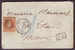 LSC - Ballon Monté : Tàd PARIS MONTMARTRES (21-9-1870) + GC 2488 Sur N° 31 + "P.P." + Taxe 20 (Allemande) Pour Etain (53 - Oorlog 1870