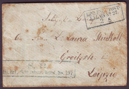 ARDENNES - LSC - SEDAN - Tàd "K.PR.FELDPOST RELAIS N°27" En Bleu En FM + Girffe "S. B / III Bat. 8les Infant Regim 107" - War 1870