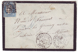 SEINE - LSC - Tàd PARIS MONTMARTRES 30c (1871) + GC 2523 / N° 37 + Taxe 20 Manuscrite (Allemande) -> Poinson Les Grancey - Krieg 1870