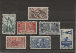 TIMBRES N° 314 A 320 NEUF CHARNIERE  -ANNEE 1936 - COTE : 67 € - Unused Stamps