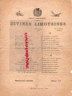 87-LIMOGES- CHANSON DIVINES LIMOUSINES-PIERRE NEGRIER -1902-IMPRIMERIE NOURY 4 RUE MONTE A REGRET-PORCELAINE GUERIN - Partituren