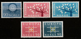 NORVEGE    Europa 1960, 1962 Et 1963   N° Y&T  407, 433, 434, 460 Et 461  ** - Neufs
