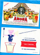 2-BUVARDS Publicitaires  "MOUTARDE"illustré   GREY POUPON+AMORA - Senf