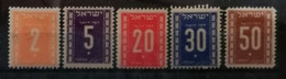 Israël 1949 / Yvert TAXE N°6-11 (5 Valeurs) / * Et Used - Segnatasse