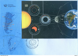 SOLAR ECLIPSES-2021-ARGENTINA-STAMPS-SOUVENIR SHEET-FDC- - Zuid-Amerika