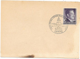 Timbre HITLER Sur CP KRAKAU CRACOVIE (Pologne)  26/10/1942  Croix Gammée - WW2     Judaïca - Gouvernement Général