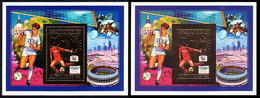 Soccer, Space. World Cup 1994 In USA. Guinea Mi.blk416A+B Perf + Imperf. MNH** - 1994 – USA