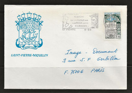 Saint Pierre Et Miquelon TP Unesco YT 89 Cuba / LSC Saint Pierre 15/09/86 - Brieven En Documenten