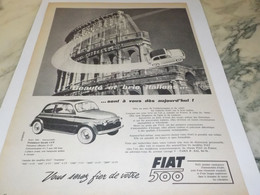 ANCIENNE PUBLICITE BEAUTE ET BRIO ITALIENS VOITURE FIAT 600 1959 - Voitures