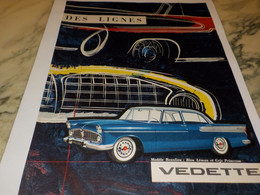 ANCIENNE   PUBLICITE VOITURE VEDETTE BEAULIEU  1958 - Voitures