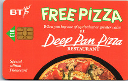 19654 - Großbritannien - Free Pizza , Deep Pan Pizza Restaurant , Special Edition Phonecard - Autres & Non Classés