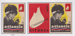 Ancienne étiquette  Allumettes France E34  Type 102  Atlantic Femme - Matchbox Labels