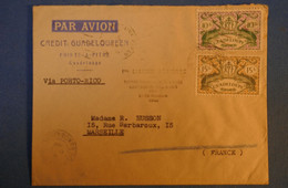 F1 GUADELOUPE BELLE LETTRE 1948 1ER VOL, LIAISON AERIENNE POINT A PITRE POUR MARSEILLE PAR PORTO RICO - Covers & Documents