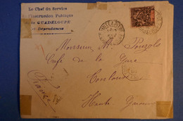 B10 GUADELOUPE LETTRE 1898 POINTE A PITRE POUR TOULOUSE + AFFRANCH. INTERESSANT - Covers & Documents