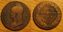 5 Centimes An 5 A - 1795-1799 French Directory