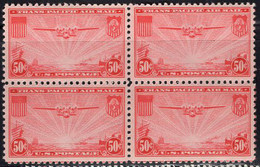 USA (1937) China Clipper. 50c Airmail Block Of 4. Scott C22. MNH. - 1b. 1918-1940 Nuovi