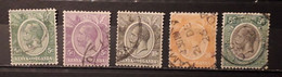 Kenya And Uganda 1922 King George V 5 Stamps Used - Kenya & Uganda