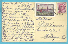 300 Op Postkaart Stempel SPA Met Vignet/etiket "LIGUE NATIONALE BELGE CONTRE LE TUBERCULOSE SPA  " " - 1922-1927 Houyoux