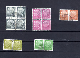 Deutschland Germany Bund Minr 189 179 Gestempelt VB Viererblock Paar Pair  Block Of Four  Heuss - Used Stamps