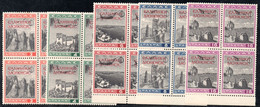 492.GREECE.ALBANIA,N.EPIRUS,1941 NATIONAL YOUTH,HELLAS 178-187,SC.N229-N238 MNH BLOCKS OF 4,SEE 65&100 DR.BACKSIDE SCANS - Epiro Del Norte