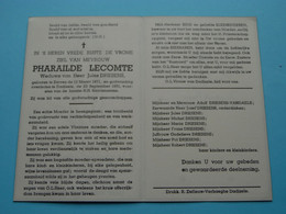 DP Pharailde LECOMTE ( Jules Driesens ) Zarren 12 Maart 1871 - Dadizele 23 Sept 1951 ( Zie Foto's ) ! - Obituary Notices