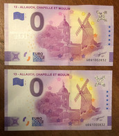 2021 BILLET 0 EURO SOUVENIR DPT 13 ALLAUCH CHAPELLE & MOULIN LES 2 NORMAL ANNIVERSARY PAPER MONEY 0 EURO SCHEIN BANKNOTE - Essais Privés / Non-officiels