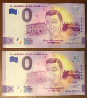 2021 BILLET 0 EURO SOUVENIR DPT 13 MARSEILLE CHAVE FERNANDEL NORMAL & ANNIVERSARY PAPER MONEY 0 EURO SCHEIN BANKNOTE - Privatentwürfe