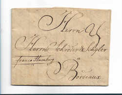 DK-V014 / DÄNEMARK - Copenhagen 1756, Franco Hamburg Nach Bordeaux - ...-1851 Prefilatelia