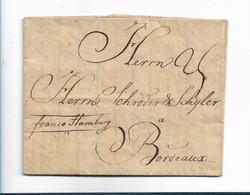 DK-V014 / DÄNEMARK - Copenhagen 1756, Franco Hamburg Nach Bordeaux - ...-1851 Préphilatélie