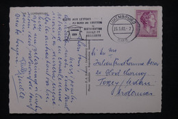 LUXEMBOURG - Oblitération Mécanique Sur Les Boîtes Aux Lettres Sur Carte Postale En 1962 Pour La France - L 110461 - Cartas & Documentos