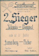 Tennis Match Certificate - WWII POW Camp Chireno Texas 1944 - German Prisoners - Sonstige & Ohne Zuordnung