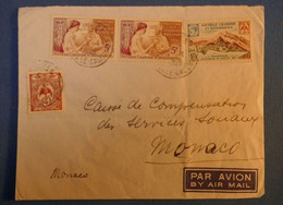 F1 NOUVELLE CALEDONIE BELLE LETTRE 1959 PAR AVION NOUMEA POUR PRINCIAUTé DE MONACO + CIE MESS MARITIME - Covers & Documents