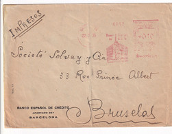 Letter 1935 - Banco Espanol De Credito Barcelona To Solvay Bruxelles - 1931-....