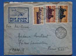 Q11 NOUVELLE CALEDONIE BELLE LETTRE 1949 PREMIER VOL REGULIER BOURAIL POUR PARIS FRANCE+ AFFRANCH. PLAISANT - Brieven En Documenten