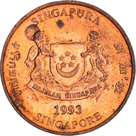 Monnaie, Singapour, Cent, 1993, Singapore Mint, TTB, Copper Plated Zinc, KM:98 - Singapour