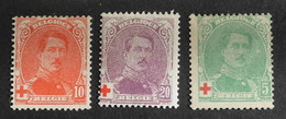 1914 : Cob 129*-131*   ( Charnière D27 ) Voir Verso - 1914-1915 Croix-Rouge